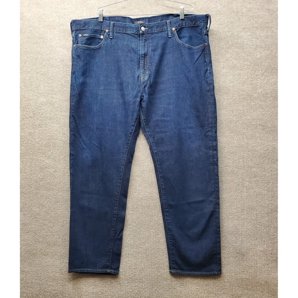 Polo Ralph Lauren Varick Slim Straight Jeans Mens 44x30 Dark Wash Blue Denim